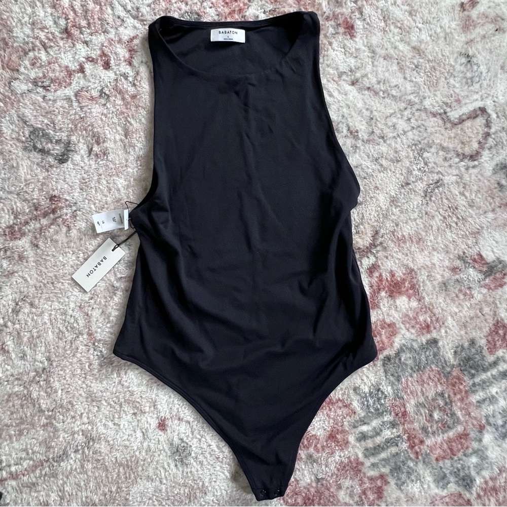 NWT Babaton High Neck Thong Bodysuit